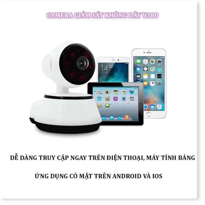 Camera Đàm Thoại 2 Chiều V380 ✔Chính Hãng✔️ Kết nối không dây qua điện thoại, Đàm thoại 2 chiều, Xoay 360.