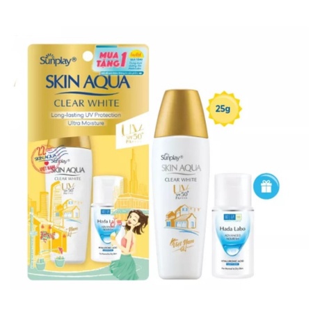 Sữa chống nắng dưỡng trắng cho da dầu Sunplay Skin Aqua Clear White SPF 50, PA++++ 25g