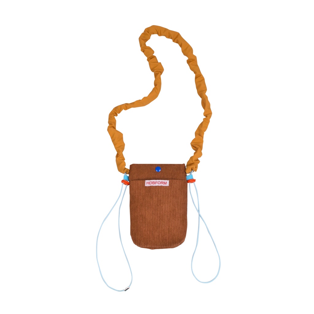 Túi Nhung Kẻ Mini Đeo Chéo Đựng Điện Thoại Màu Tương Phản Phong Cách Hàn Quốc