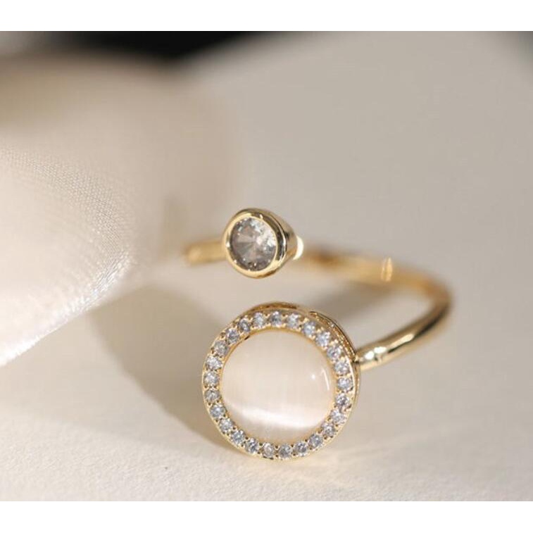 Nhẫn Hở Đính Đá Opal Chuyển Đổi Sang Trọng Cá Tính Hợp Thời Trang Cho Nữ