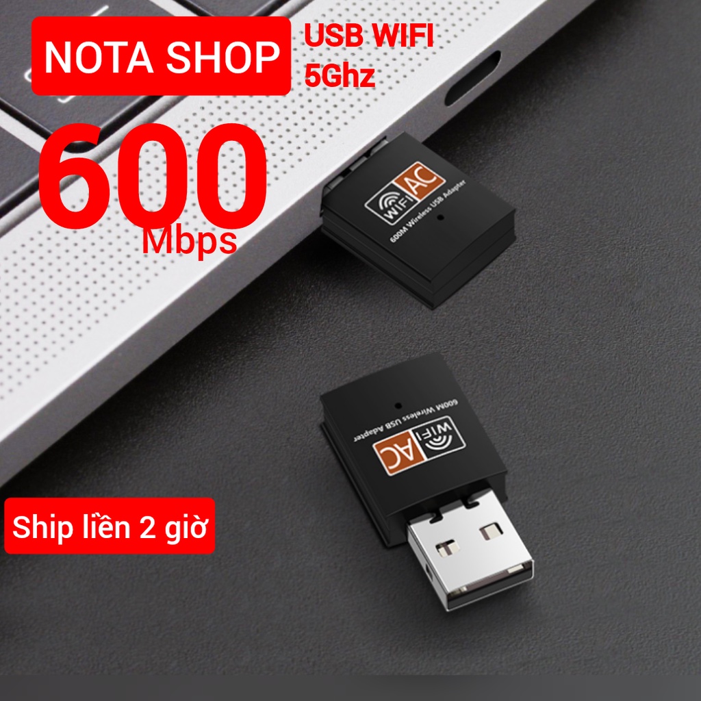 [CHÍNH HÃNG - Hỏa Tốc] USB WiFi TP LINK 600Mbps tốc độ cao - Usb thu sóng WiFi 5Ghz Laptop PC máy bàn - TPLink t2u plus