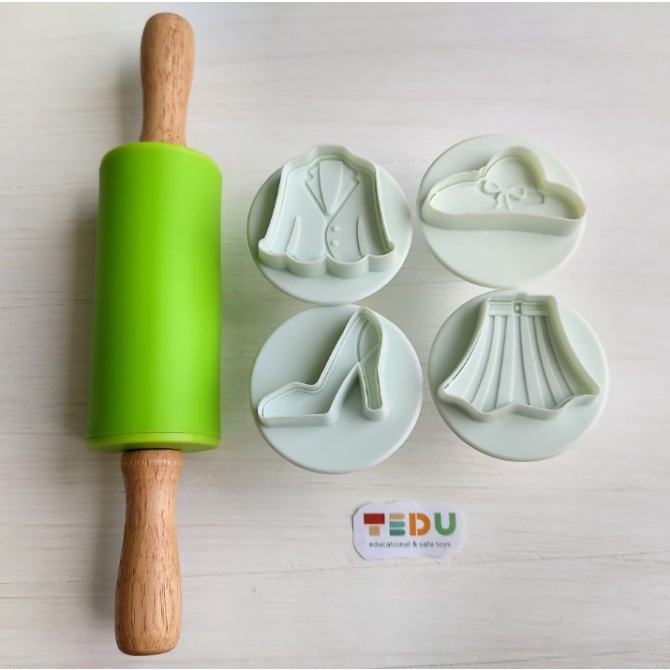 Bộ khuôn Cô gái công sở chơi bột nặn đất nặn an toàn TEDU