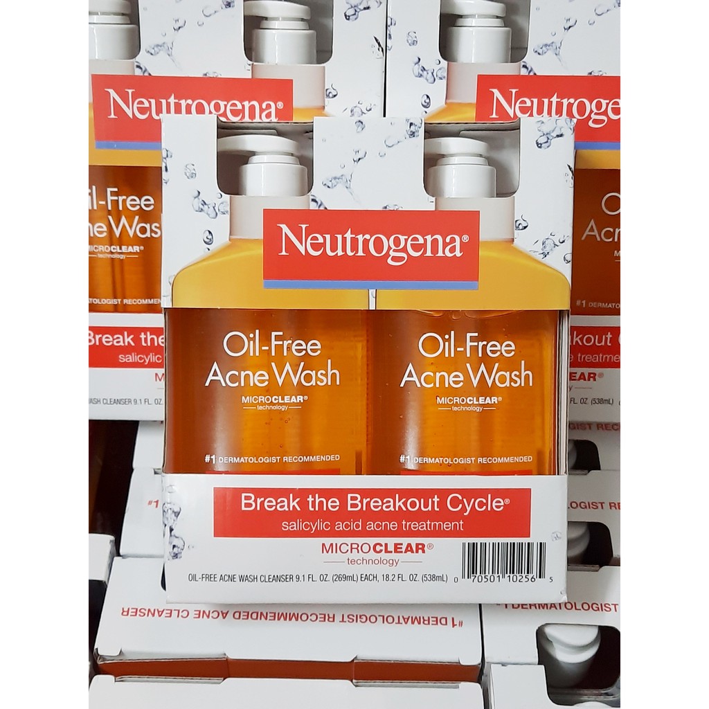 Sữa Rửa Mặt cho da mụn và da dầu Neutrogena Oil Free Acne Wash chai 269 ml từ Mỹ