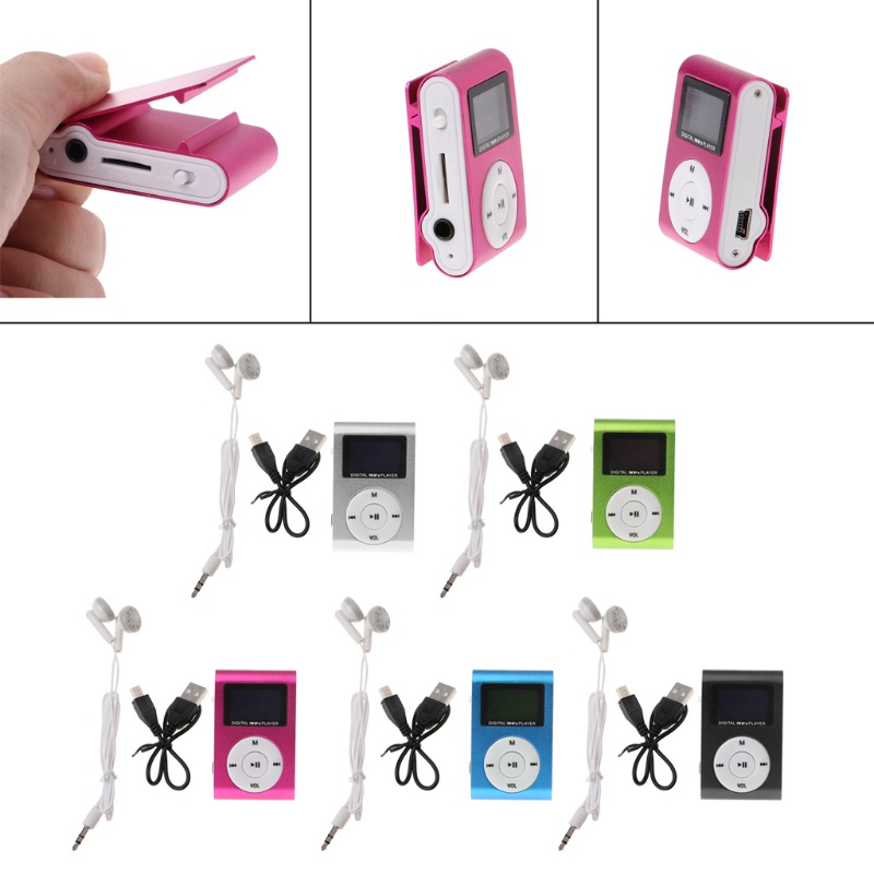 Máy Nghe Nhạc MP3 zzz MX-801 Mini Cổng USB Có Kẹp Kim Loại Hỗ Trợ Thẻ TF Màn Hình LCD