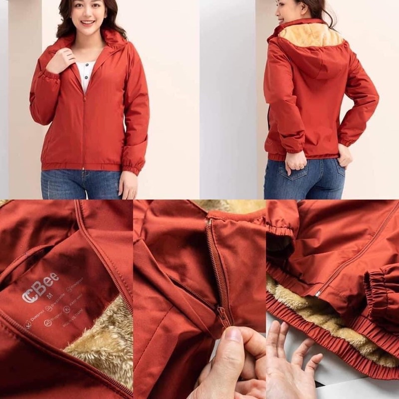 Áo gió lót lông cbee có mũ