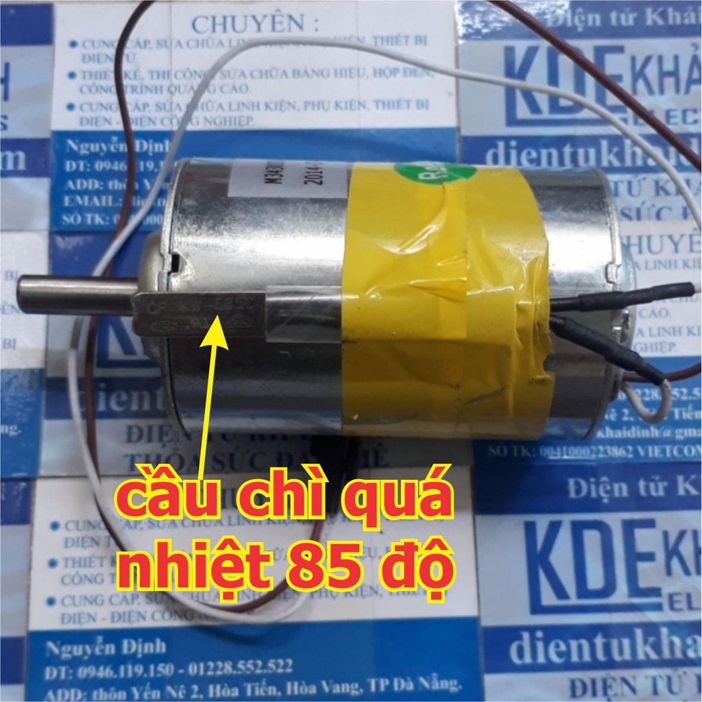 Động cơ DC 24VDC 30W 2500V/P 560g trục D 8mm, công tắc nhiệt 85 độ kde4563