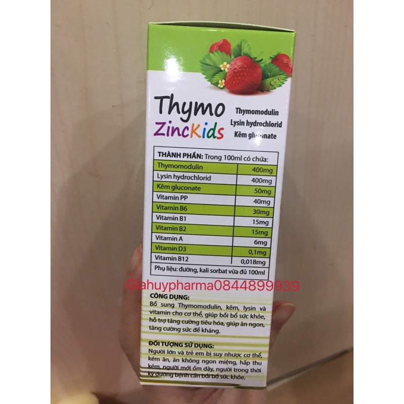 Thymo Zinckids hỗ trợ tăng đề kháng cho cơ thể hộp 20 ống