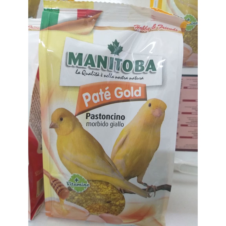 cám trứng đỏ/vàng PATE RED/ PATE GOLD của Manitooba (Ý) gói nguyên 400g dành cho hồng yến/hoàng yến