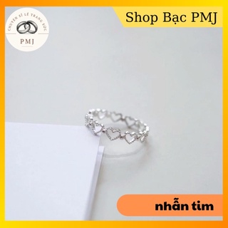 Nhẫn bạc trái tim tình yêu chuẩn Bạc Ta-Bạc pmj