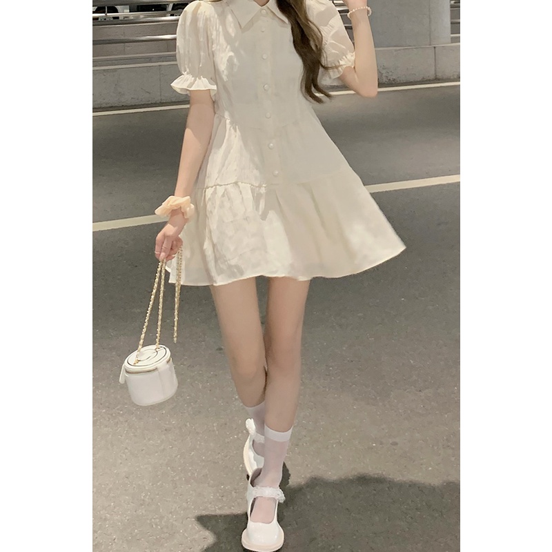 Váy Thiết Kế Cao Cấp, Đầm Thiết Kế Sang Chảnh, Váy Ngắn Hot Girl Tay Bồng - Eo Thon - Cổ Bẻ | BigBuy360 - bigbuy360.vn