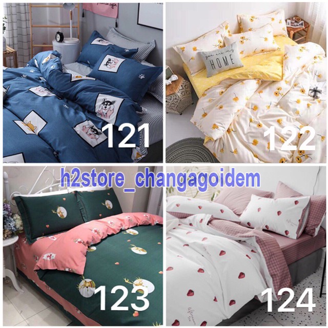 Bộ Chăn Ga Gối Cotton Poly Nhập Khẩu Ga Hàn Quốc (Chát Chọn Mẫu)