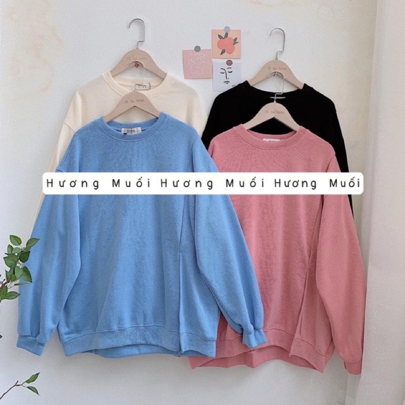 Áo pull nỉ pha len xẻ vạt - hàng QC mã 0331