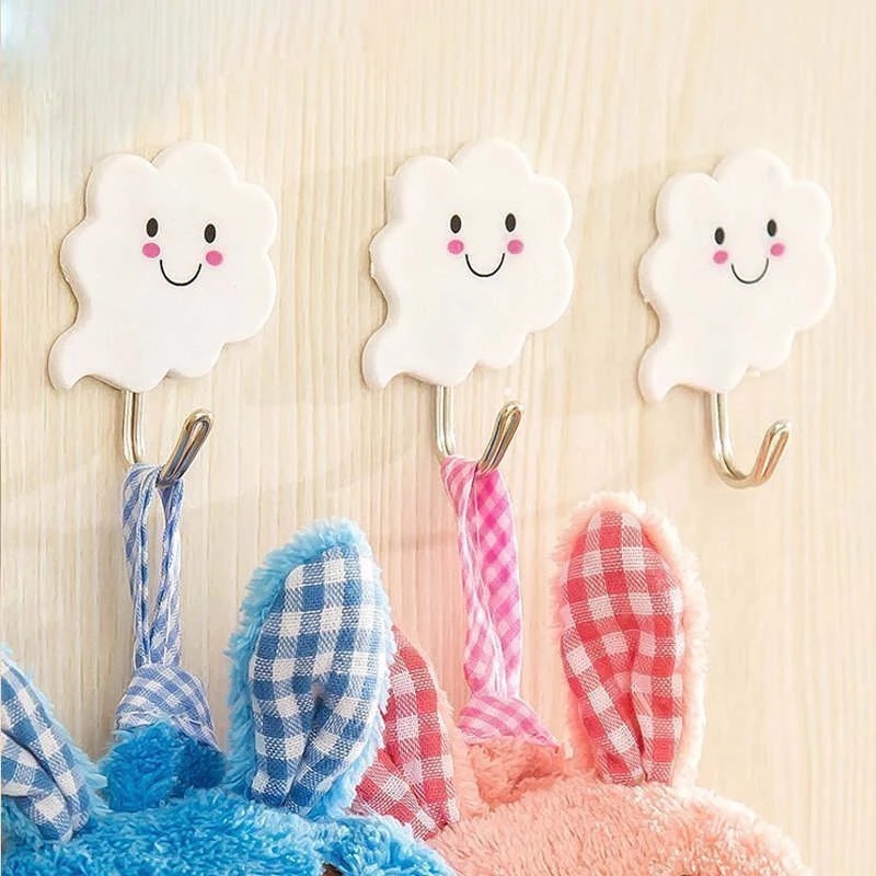 Set 3 móc treo đồ dán tường hình đám mây hoạt hình sáng tạo