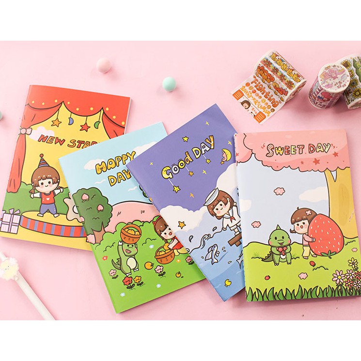 Sổ chiết, sổ lưu trữ Washi Tape, Sticker Mỗi Ngày Mỗi Vui 60 trang khổ A5 xinh xắn
