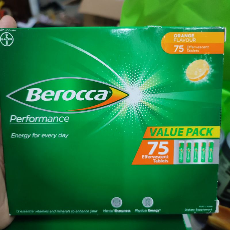 Viên sủi tăng đề kháng Berocca Performance Effervescent là dạng sủi bọt trong nước với hương vị cam.hộp 45 viên