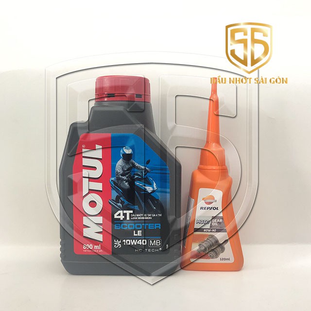 [Êm Xe Nhẹ Máy] Combo nhớt MOTUL SCOOTER LE 10W40 800ml và nhớt lap nhớt hộp số