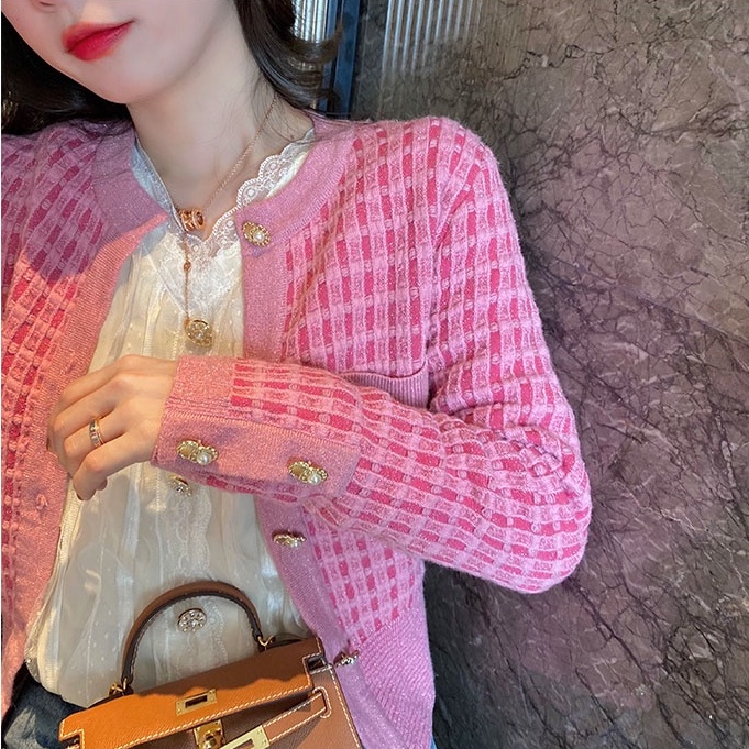  Áo Cardigan Dệt Kim Tay Dài Màu Hồng Thời Trang Cho Nữ | BigBuy360 - bigbuy360.vn