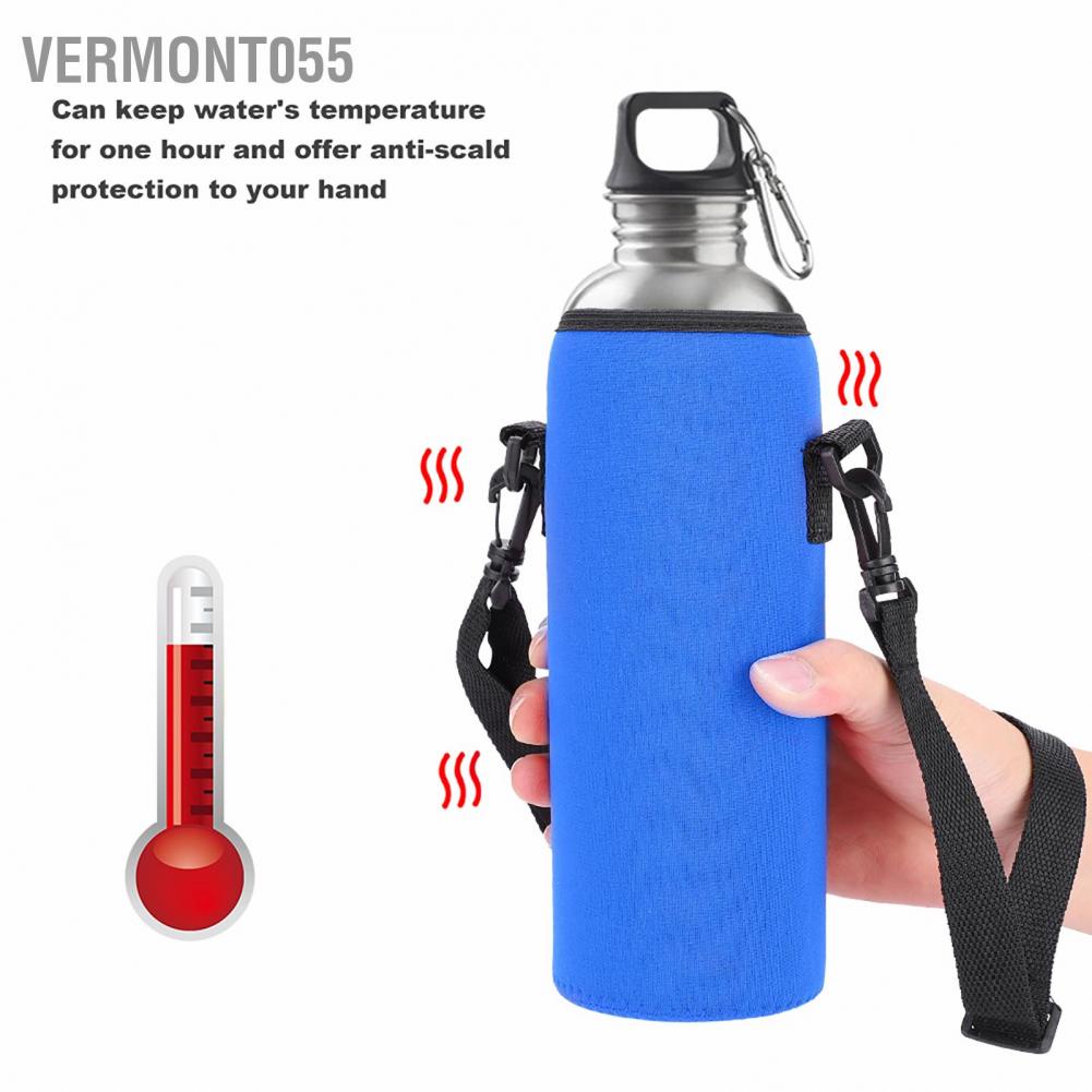 Vermont055 Outdoor 1000ml Water Bottle Insulated Cover Neoprene Carrier Bag Pouch with Strap