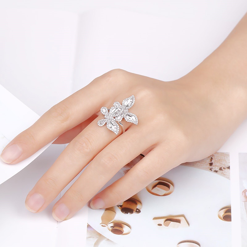 Nhẫn Bạc S925 Hình Bướm Đính Đá Thời Trang Cho Nữ