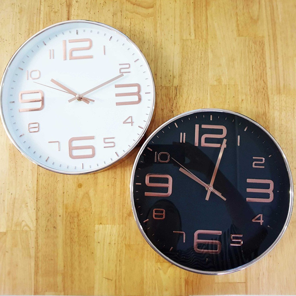 Đồng hồ treo tường kim trôi Quartz có Kính (FREE pin và đinh, 30cm)
