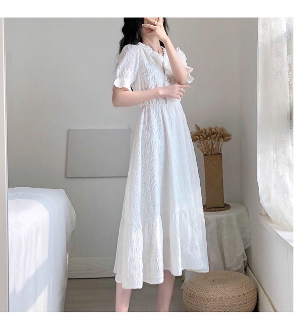 [SĂN SALE TAOBAO] Váy trắng vintage hàng 2 lớp | BigBuy360 - bigbuy360.vn