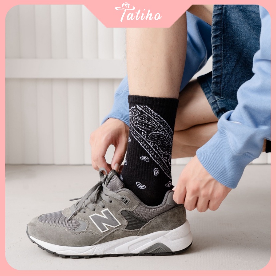 [Hàng Xịn, Giá Tốt] Vớ Tất Nam Nữ Unisex Cổ Cao Cotton Họa Tiết Bandana Phong Cách Cá Tính - Mã TV011