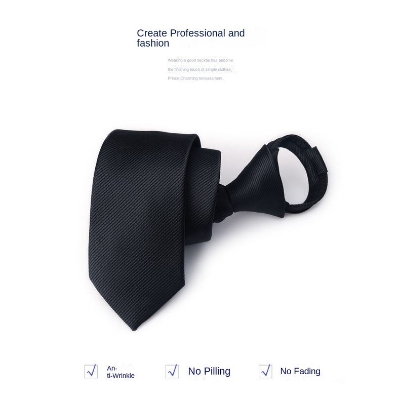 Cà Vạt Màu Đen Có Khóa Kéo Thời Trang Công Sở Cho Nam