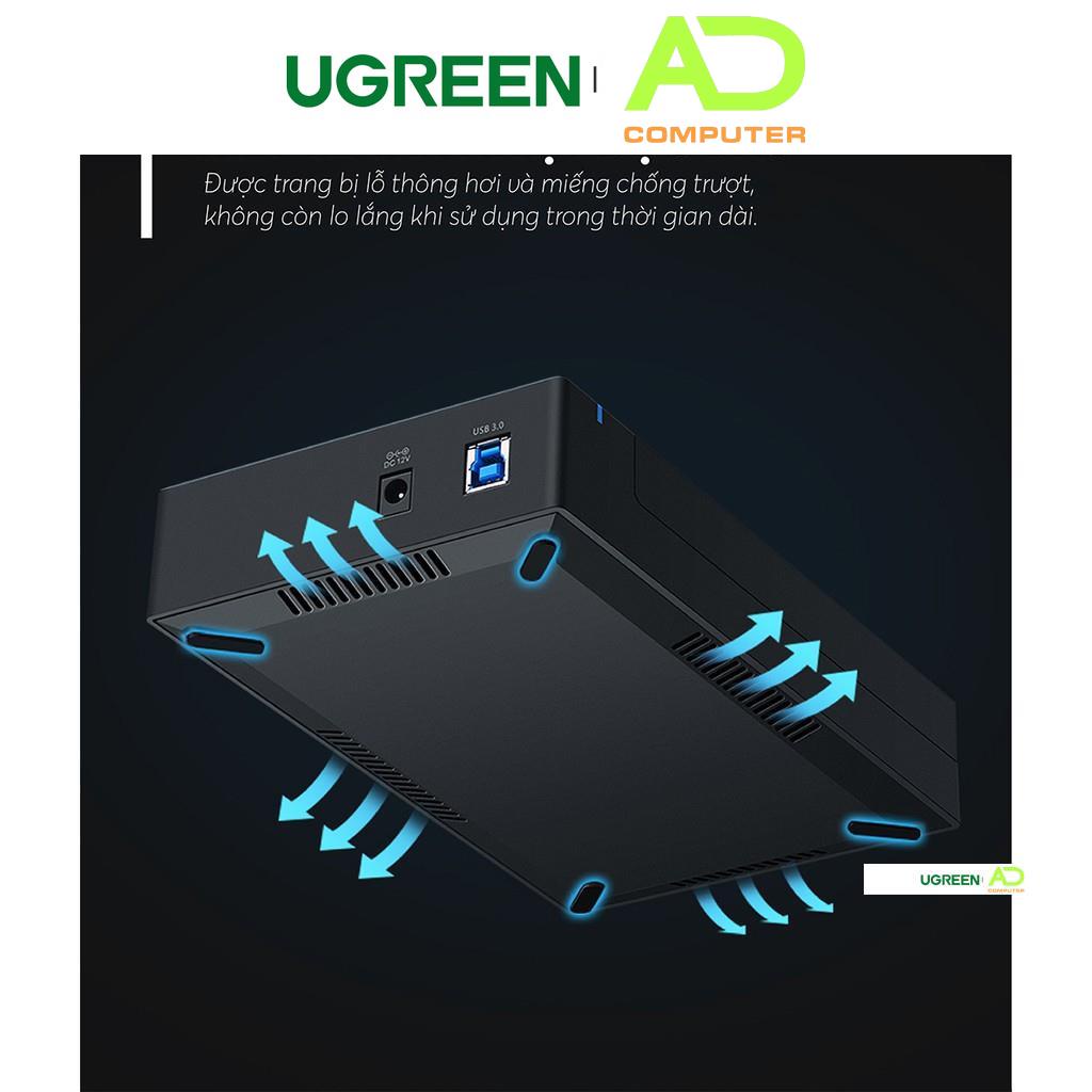 Vỏ hộp đựng ổ cứng SATA 3.5, 2.5 inch, dài 30-50cm UGREEN US222 hỗ trợ 10TB, USB 3.0