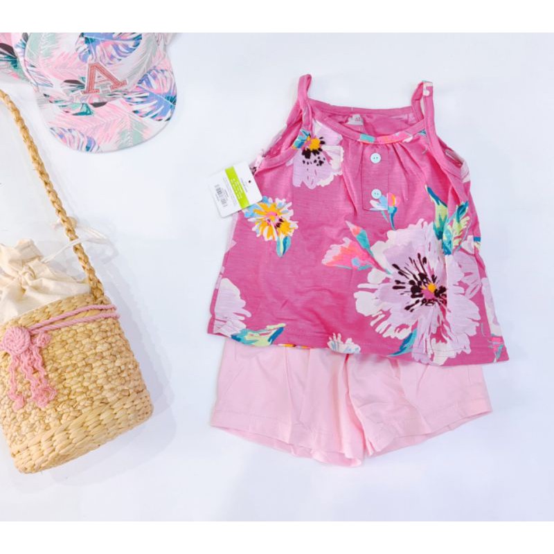 Bộ cotton 2 dây cho bé gái 1-6t