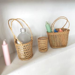 Giỏ cói đựng chai nước, treo hoa...