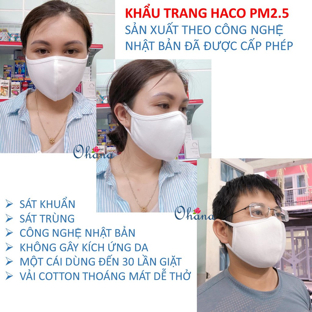 [Hot] Combo 5 Khẩu trang kháng khuẩn HACO PM2.5