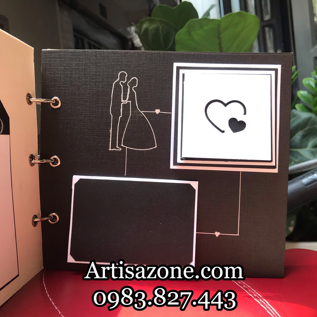 Album dán ảnh - Scrapbook handmade tông màu đen + trắng - (Từng mẫu sản phẩm được mô tả bên dưới bài viết)