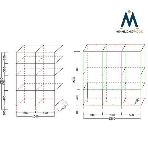 Tủ quần áo thiết kế theo yêu cầu - Minhlongwood - M59 - M72