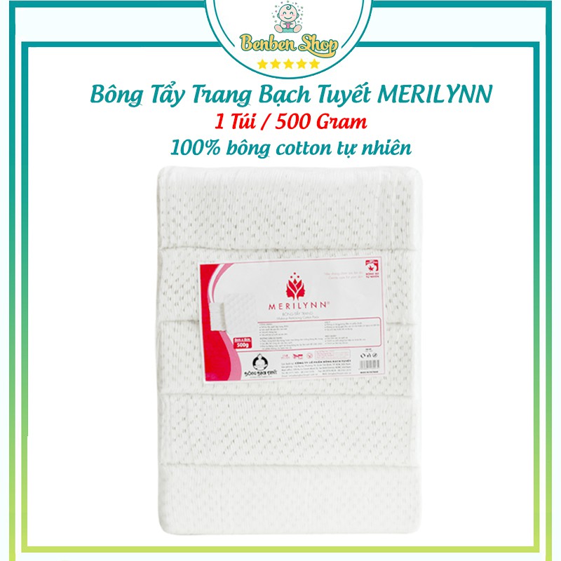 Bông Tẩy Trang Bạch Tuyết MERILYNN - 500 Gram