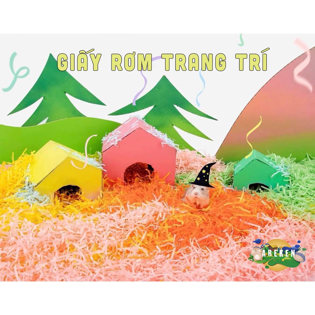 Giấy rơm màu sắc trang trí lồng Hamster