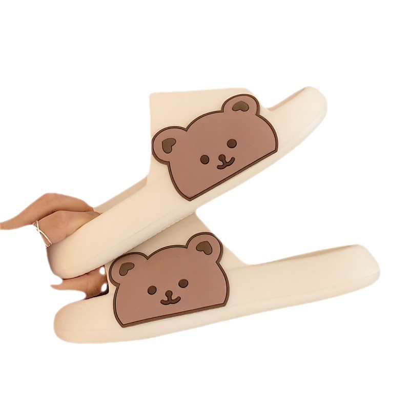 ❌HÀNG NHẬP KHẨU❌Dép quai ngang unisex hình gấu thời trang ulzzang bánh mỳ độn đế 4 cm siêu êm siêu nhẹ siêu êm A110 CUTE