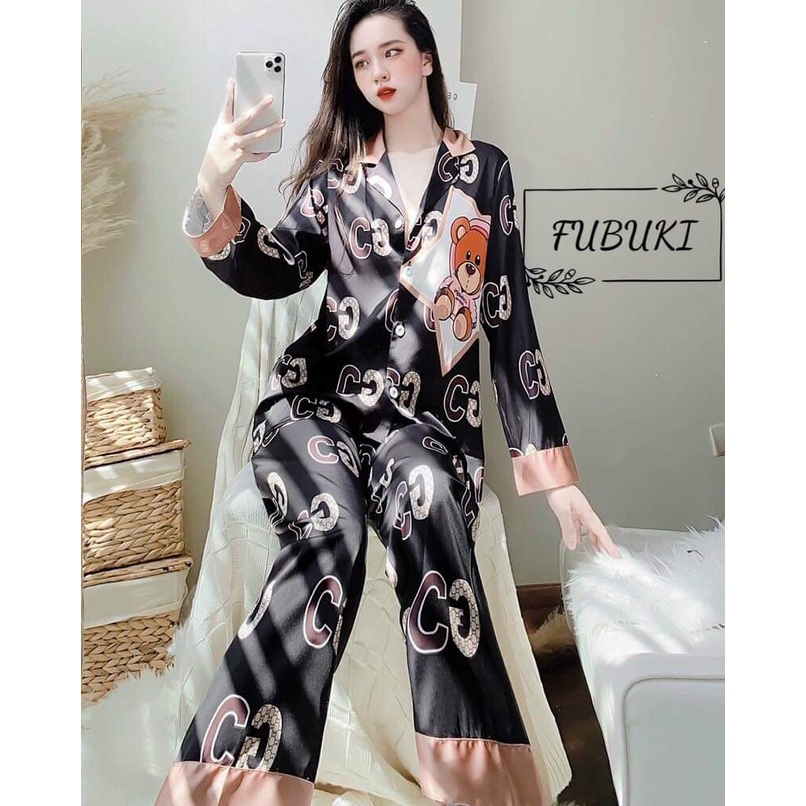 Bộ Đồ ngủ DR thiết kế - Bộ Pijama lụa Latin HÀNG SIÊU CẤP thoáng mát, mềm mịn