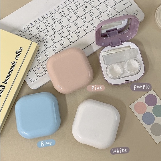 Hộp Đựng Kính Áp Tròng Mini Có Gương Soi Tiện Lợi