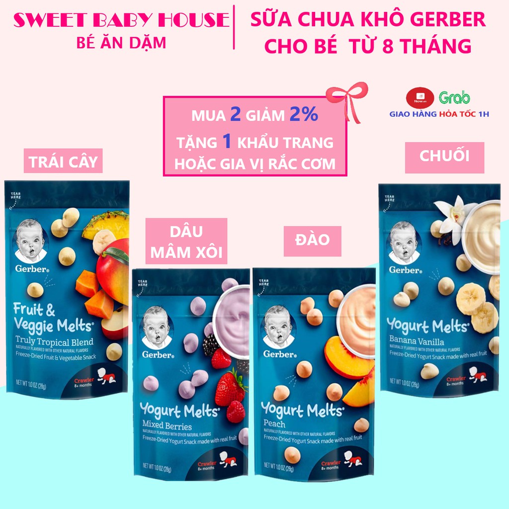 Sữa chua khô Gerber bé ăn dặm từ 8 tháng - Sweet Baby House