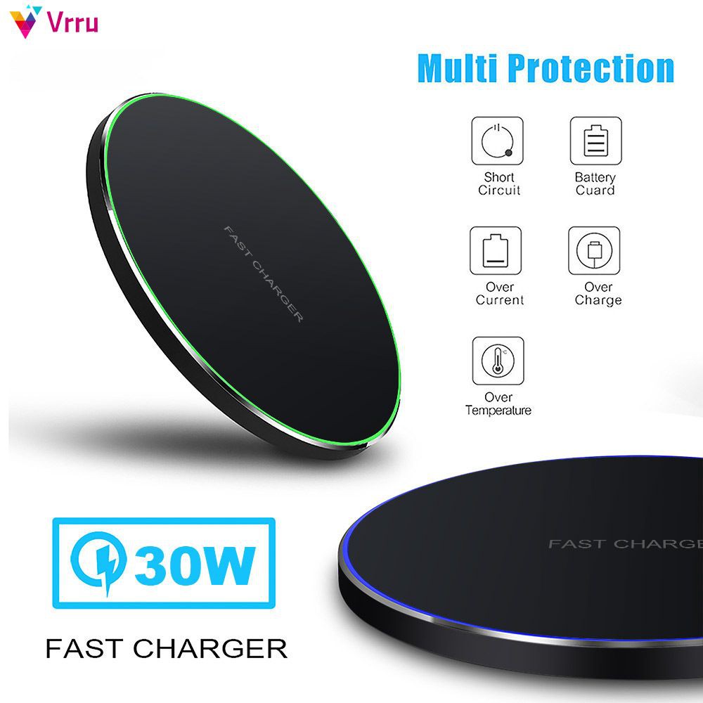 Đế sạc nhanh Qi 30w không dây cho ​Xiaomi Mi 9 Pro Iphone 12 X Xs Max Xr 8 Plus