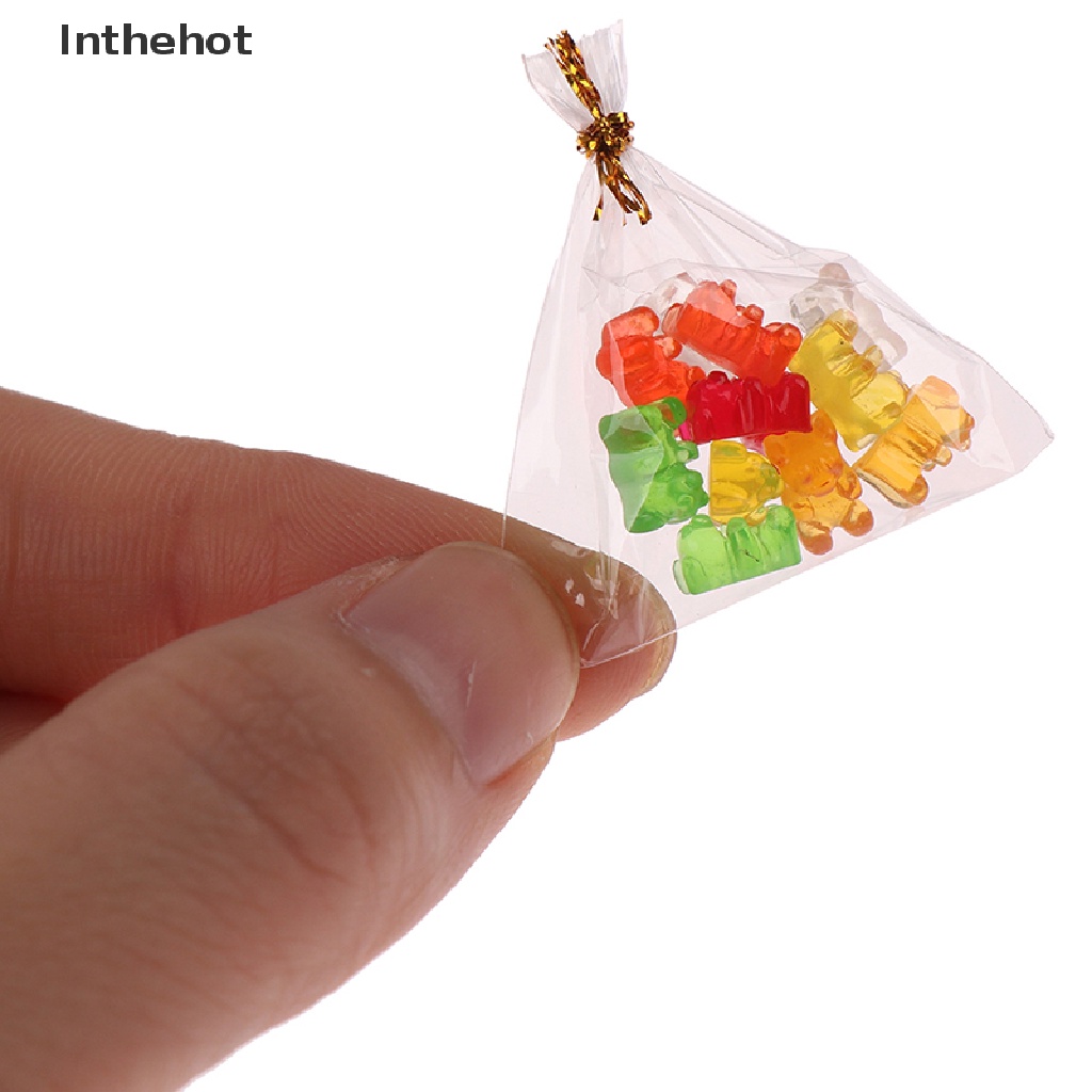 Set 12 đồ chơi nhà bếp thiết kế gấu kẹo đường tráng miệng thu nhỏ cho nhà búp bê 1:12