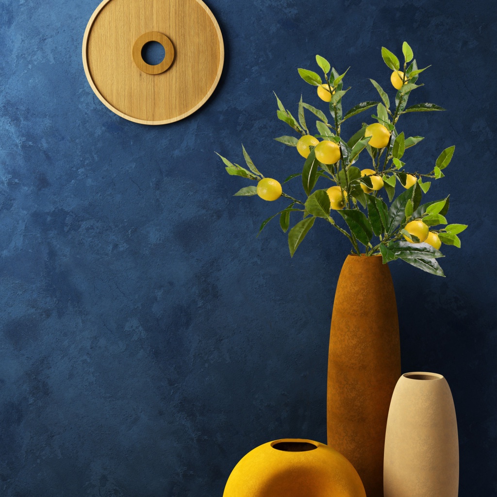 Nhánh Cây Chanh Giả 91cm / 35.8in Trang Trí Phòng Khách / Phòng Ăn / Nhà Bếp / Ban Công / Phòng Ăn Diy