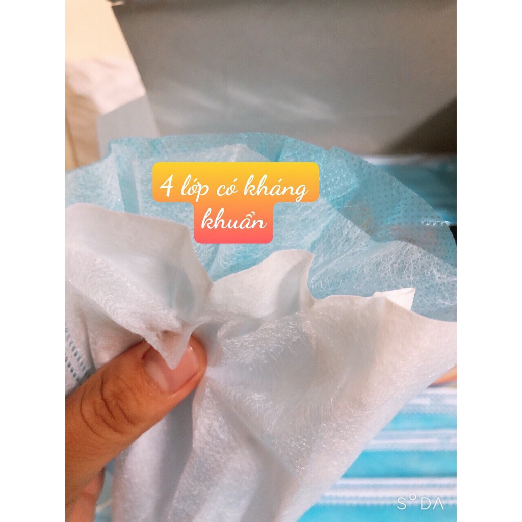 Hộp Khẩu Trang Y Tế 50 Chiếc Hàng 4 Lớp Kháng Khuẩn Ngăn Ngừa Vi Khuẩn,Khói Bụi Độc Hại - VUBABY