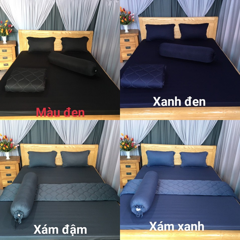 Bộ Drap Mền Thun Lạnh Màu Trơn Cao Cấp Combo 5 Món ( 1 Drap + 2 vỏ gối nằm+ 1 vỏ gối ôm + 1 mền)