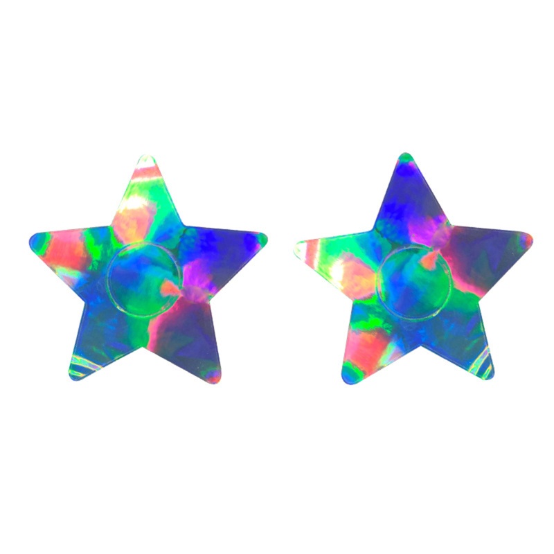 Youyo Áo Ngực Cầu Vồng Ngôi Sao Trái Tim Lấp Lánh Đầy Màu Sắc Dùng Một Lần