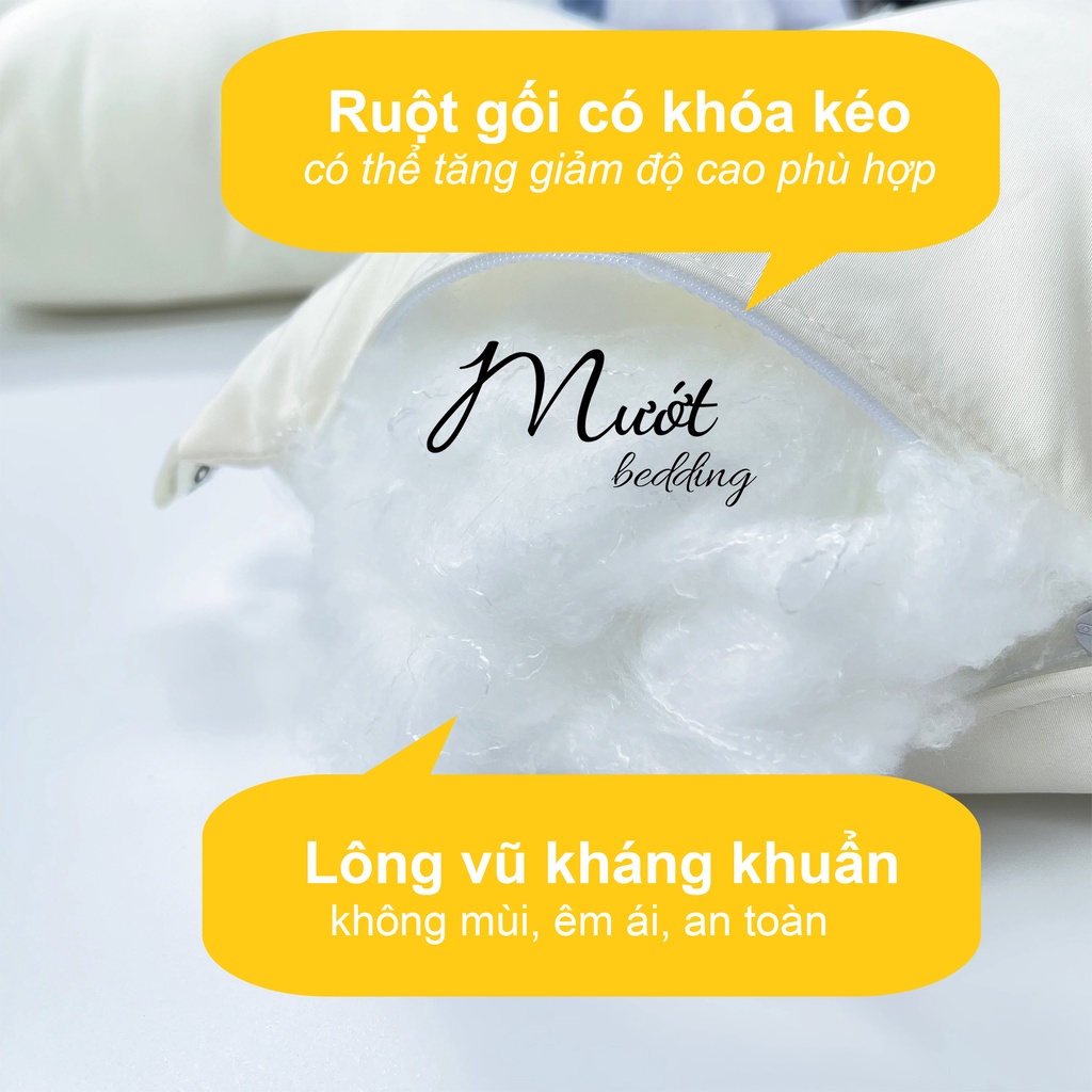 Gối cho bé, gối cho bé sơ sinh, gối trẻ em chất liệu Cotton Size 25x35cm Mướt Bedding