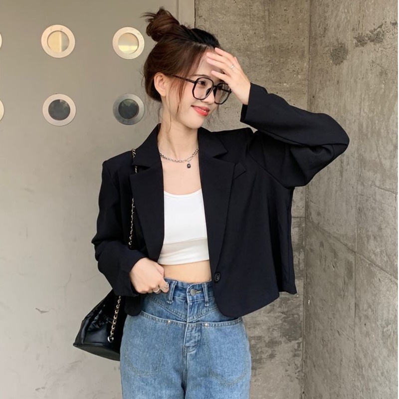 Áo Khoác Vest Tay Dài Dáng Rộng Thời Trang Mùa Thu Cho Nữ