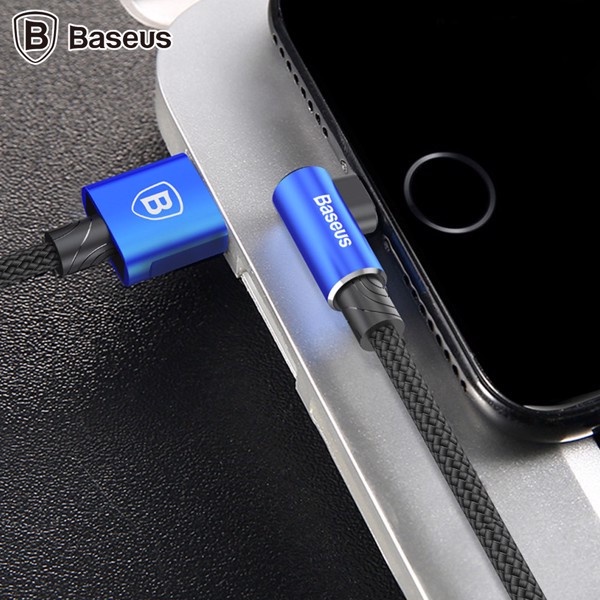 Cáp sạc đa năng 3 đầu chữ L 90 độ Baseus MVP 3-in-1 Mobile Game Cable (Lightning + USB type C + Micro USB)