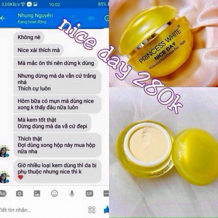 Combo 2 KEM NICEDAY PRINCESS WHITE DƯỠNG TRẮNG DA CHÍNH HÃNG DATE 2022