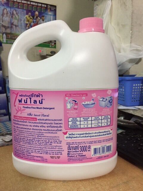 [ chính hãng] Nước giặt Fineline Thái Lan – can 3000ml (mầu hồng)